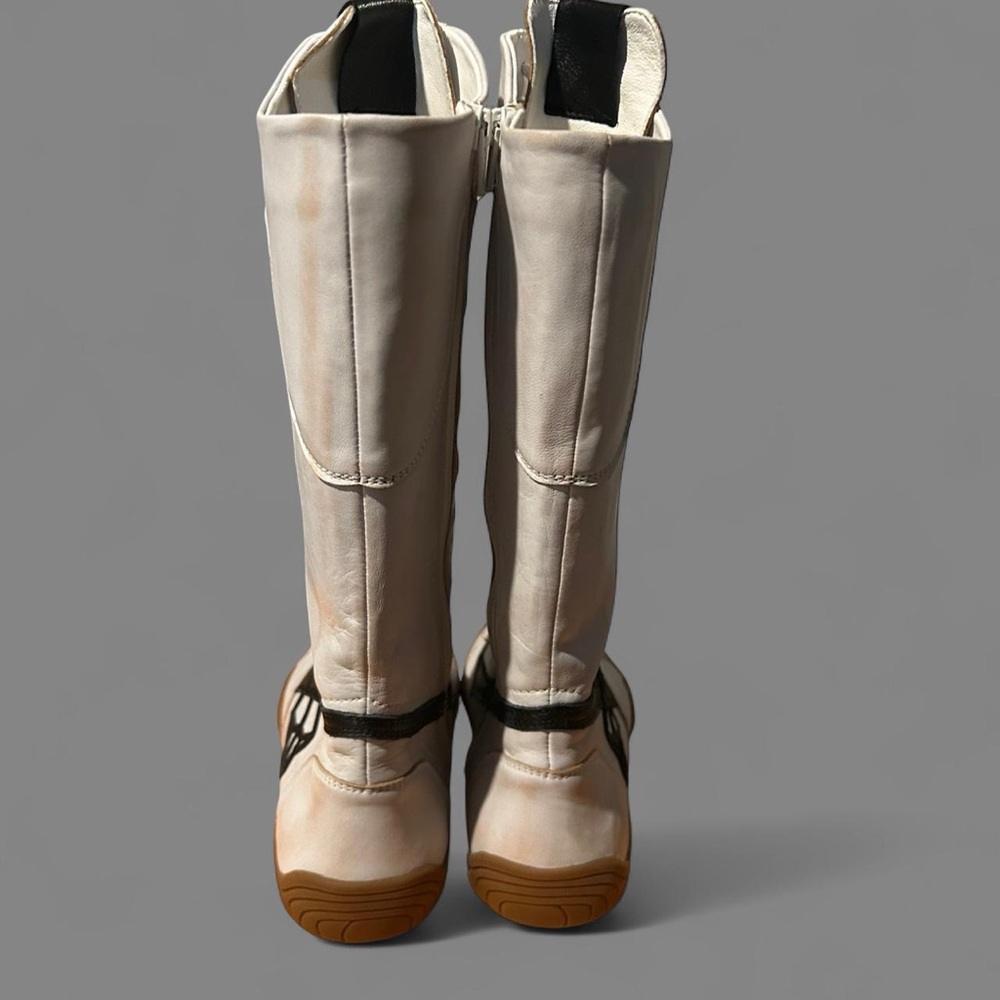 NAKED WOLFE BETSY WHITE ALCOHOL LEATHER BOXING BOOTS - Picture 3 of 7